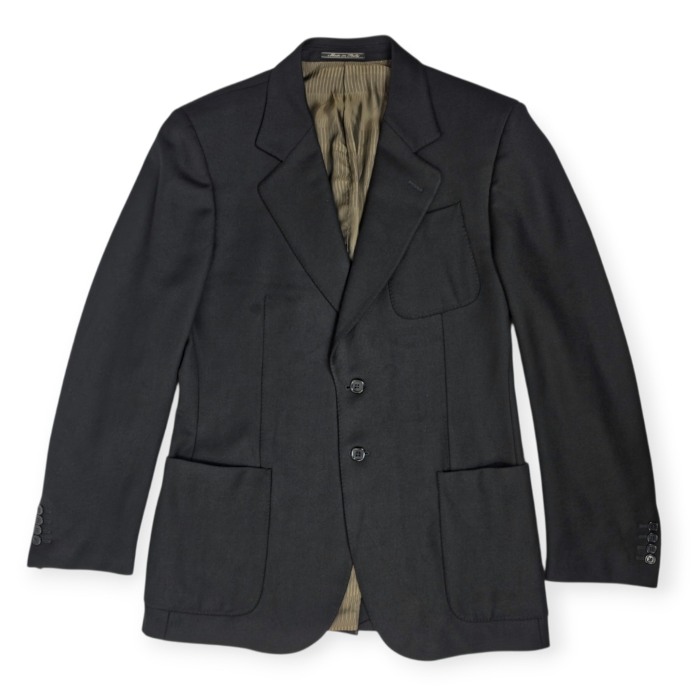 Fendi Black Wool Blazer Sport Coat Suit Jacket Vintage Italy 50 IT (US 40R)